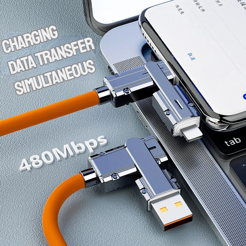 4 in 1 100W Fast Charging USB & Type C to USB C / Lighting Cable for iPhone 15 14 13  